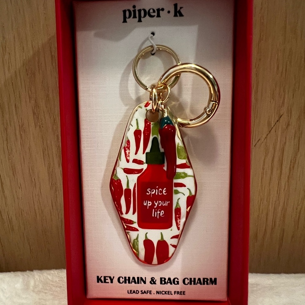 Piper K Red and Green Chili Key Chain